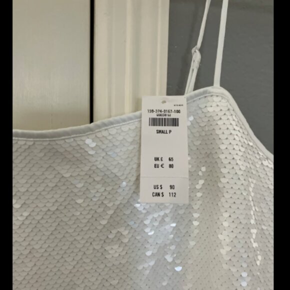 NWT Abercrombie & Fitch size Small White Sequin Mini Dress Retail $90 - Picture 2 of 5